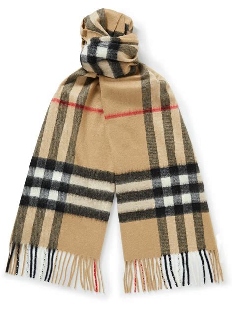 burberry fringed check wool scarf celebrity|BURBERRY Fringed Checked Wool and Cashmere.